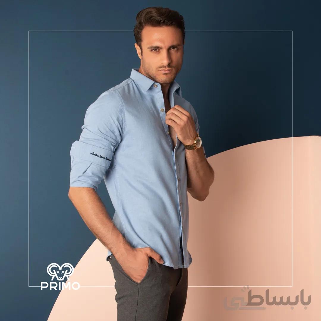 پیراهن پشمی مردانه مدل آستین بلند ساده 237405