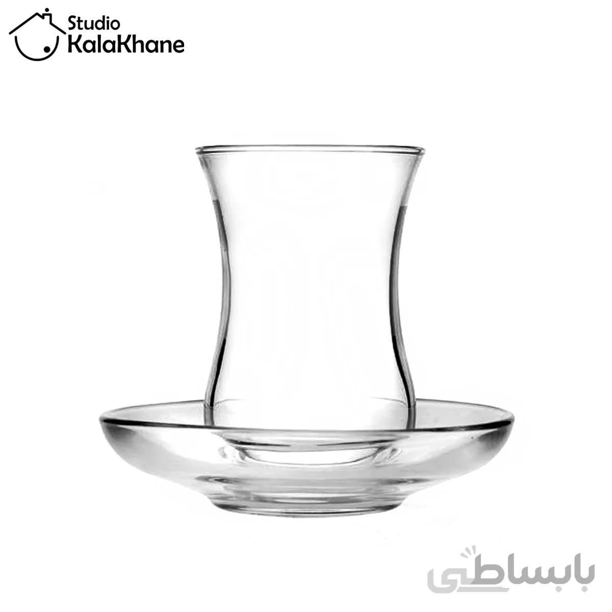 استکان نعلبکی کمرباریک لاو کد 13