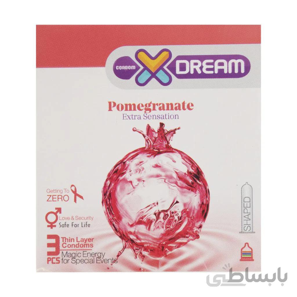 کاندوم ۳ تایی تنگ کننده ایکس دریم X DREAM POMEGRANATE