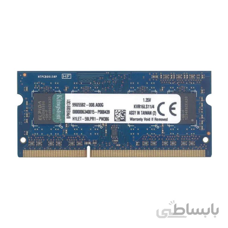 رم لپ تاپ کینگستون مدل PC3 10600MHz باس 1333 ظرفیت 4 گیگابایت