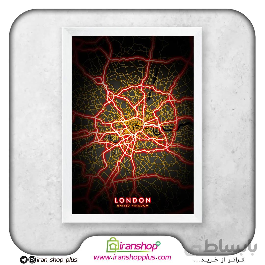 تابلو نقشه شهر لندن با تم Cartograghy