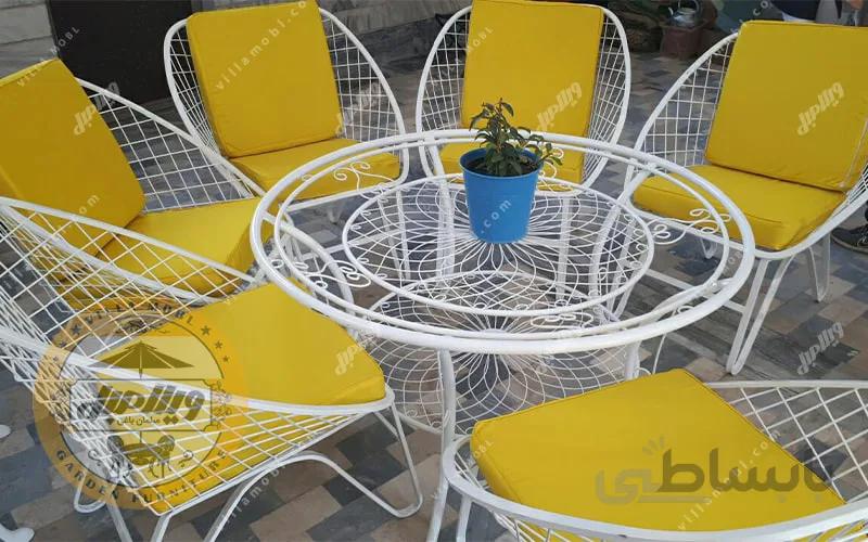 مبل باغی فلزی مدل مهتاب