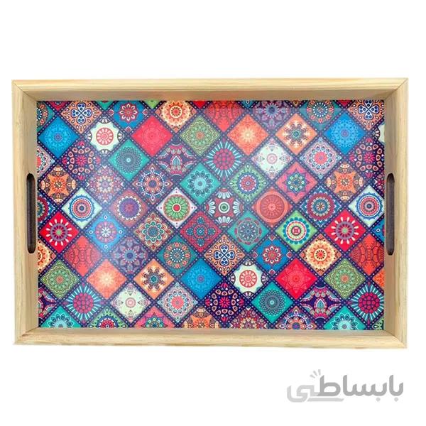 سینی چوبی مستطیل طرح دار کد 817