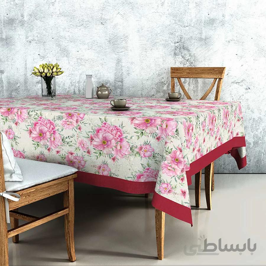 سفره طرح گل گلی با حاشیه قرمز مدل SF035