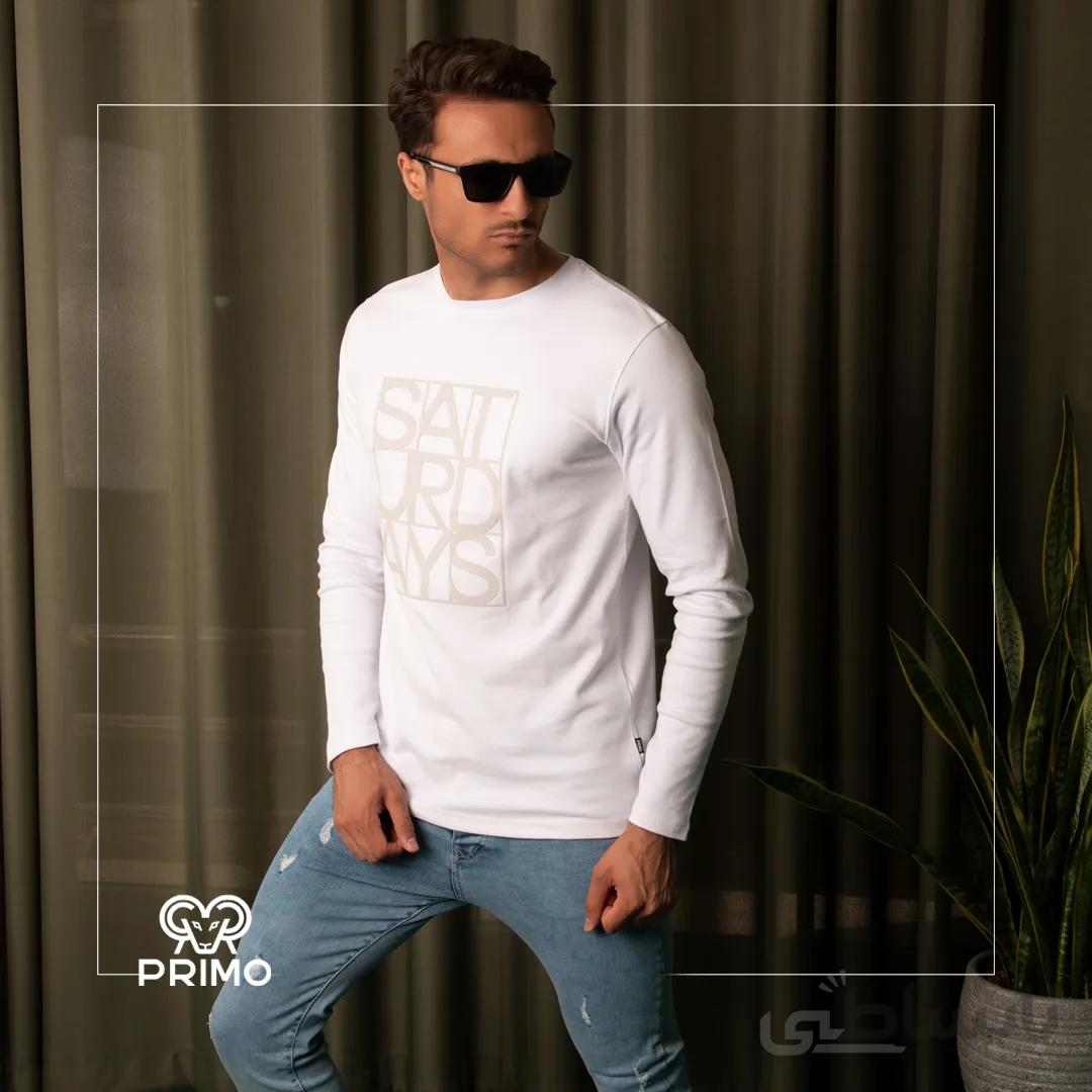 تیشرت پنبه مردانه آستین بلند ضخیم 514002