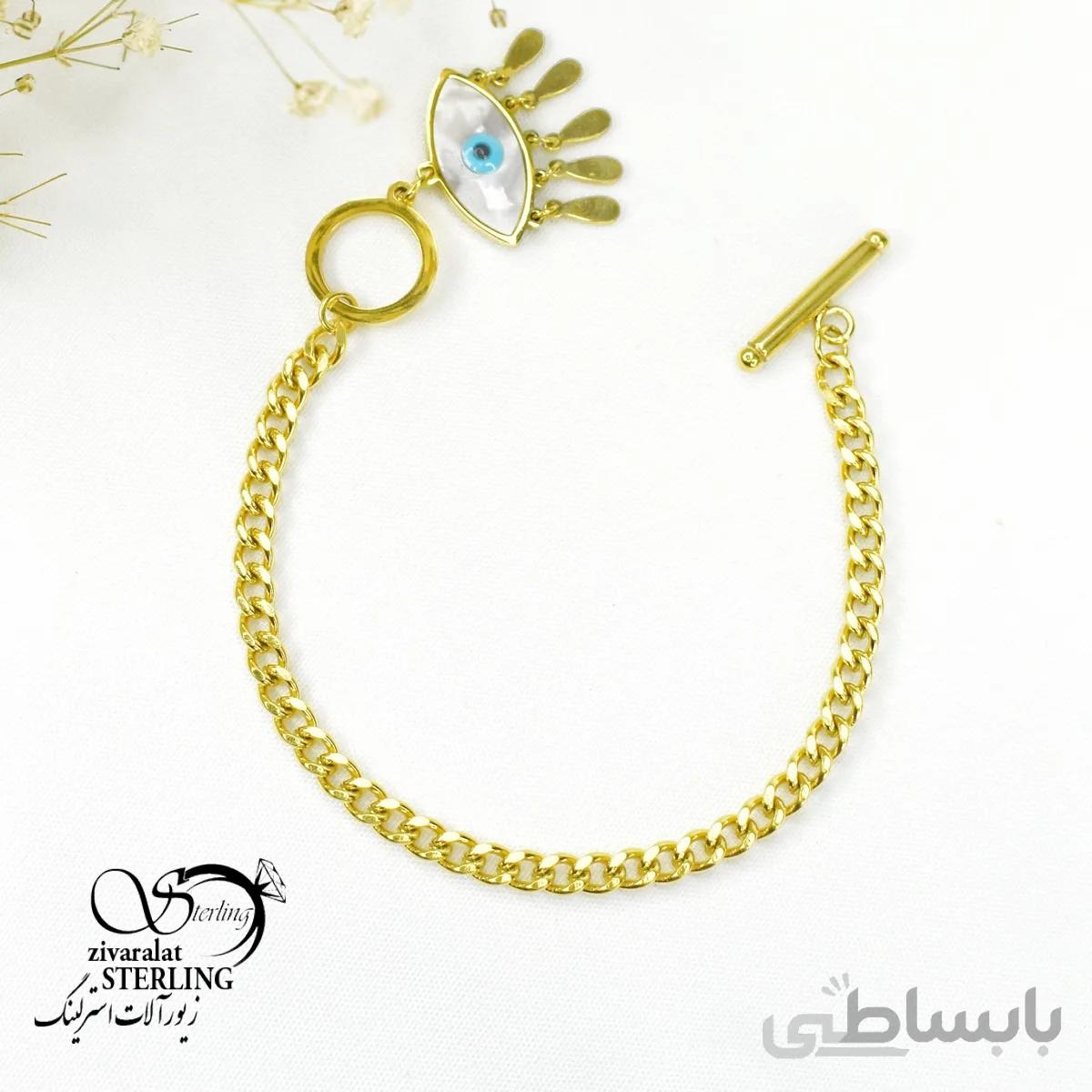 دستبند استیل زنانه طرح چشم نظر
