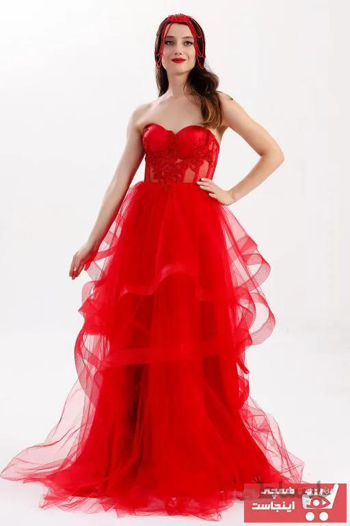 لباس مجلسی فانتزی زنانه برند Lenta Moda رنگ قرمز ty44380106