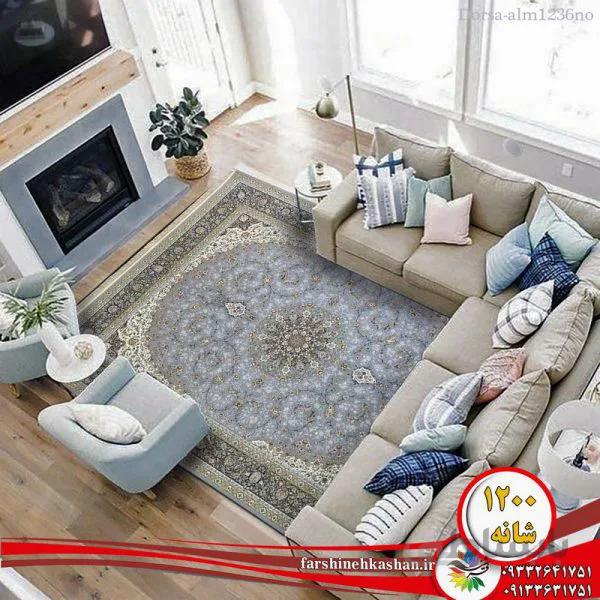 فرش طرح درسا نقره ای 1200 شانه تراکم 3600