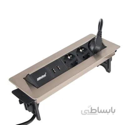پریز توکار کابینت ملونی مدل ۱۰۰۲۲ استیل