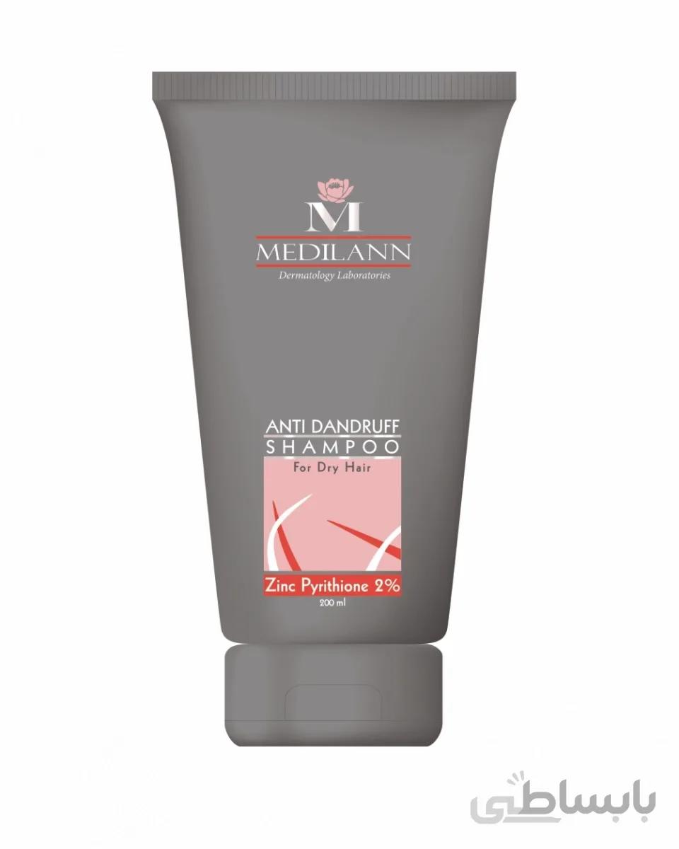 شامپو ضد شوره زینک پریتون 2٪ مدیلن مناسب موهای خشک 200 میلی لیتر ا Medilann Shampoo