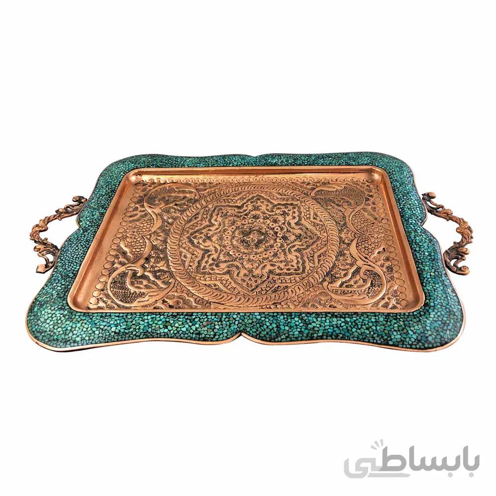 سینی فیروزه کوب مستطیل