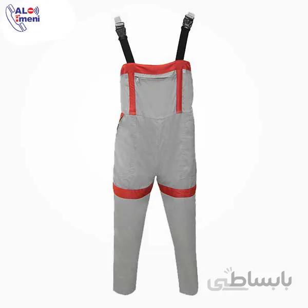 لباس کار دو بنده استخوانی قرمز