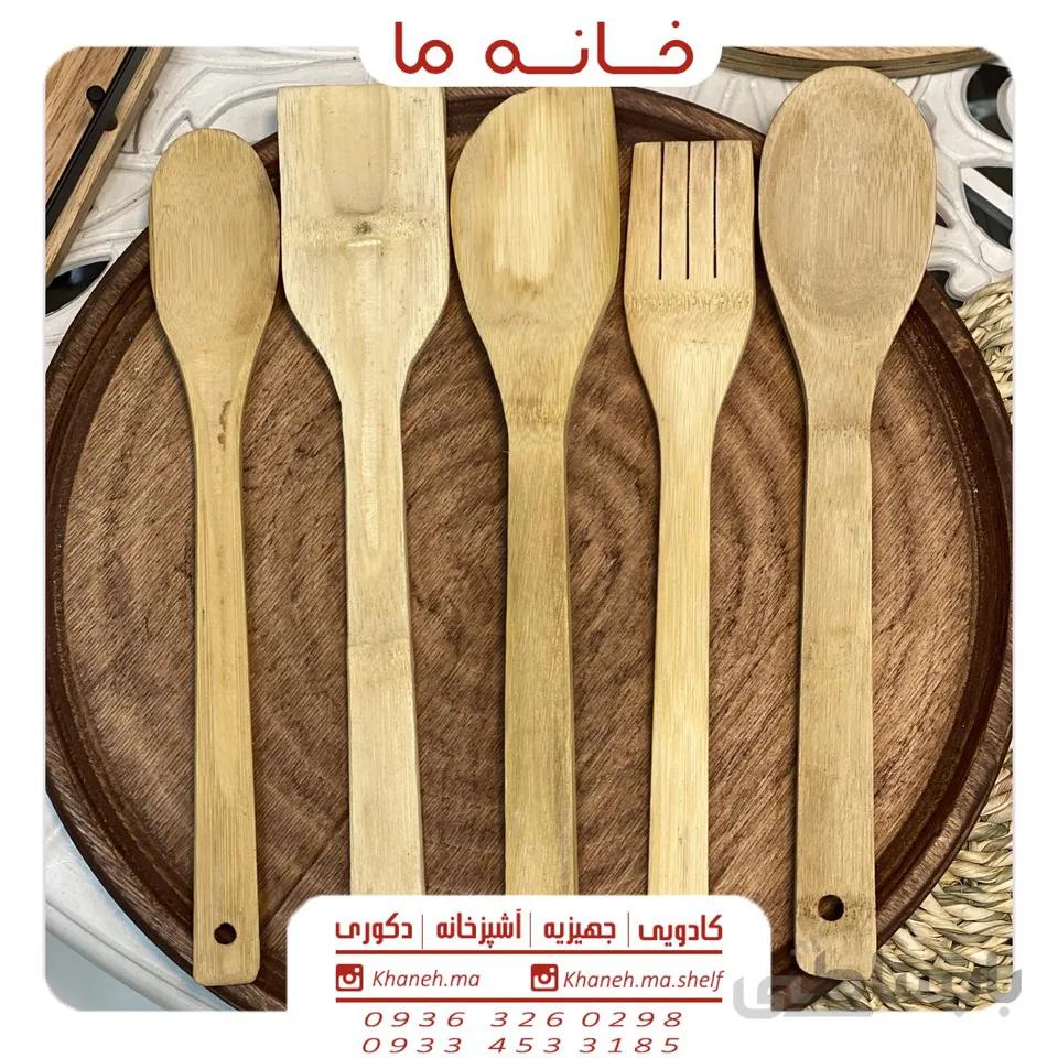 ست کفگیر چوبی بامبو