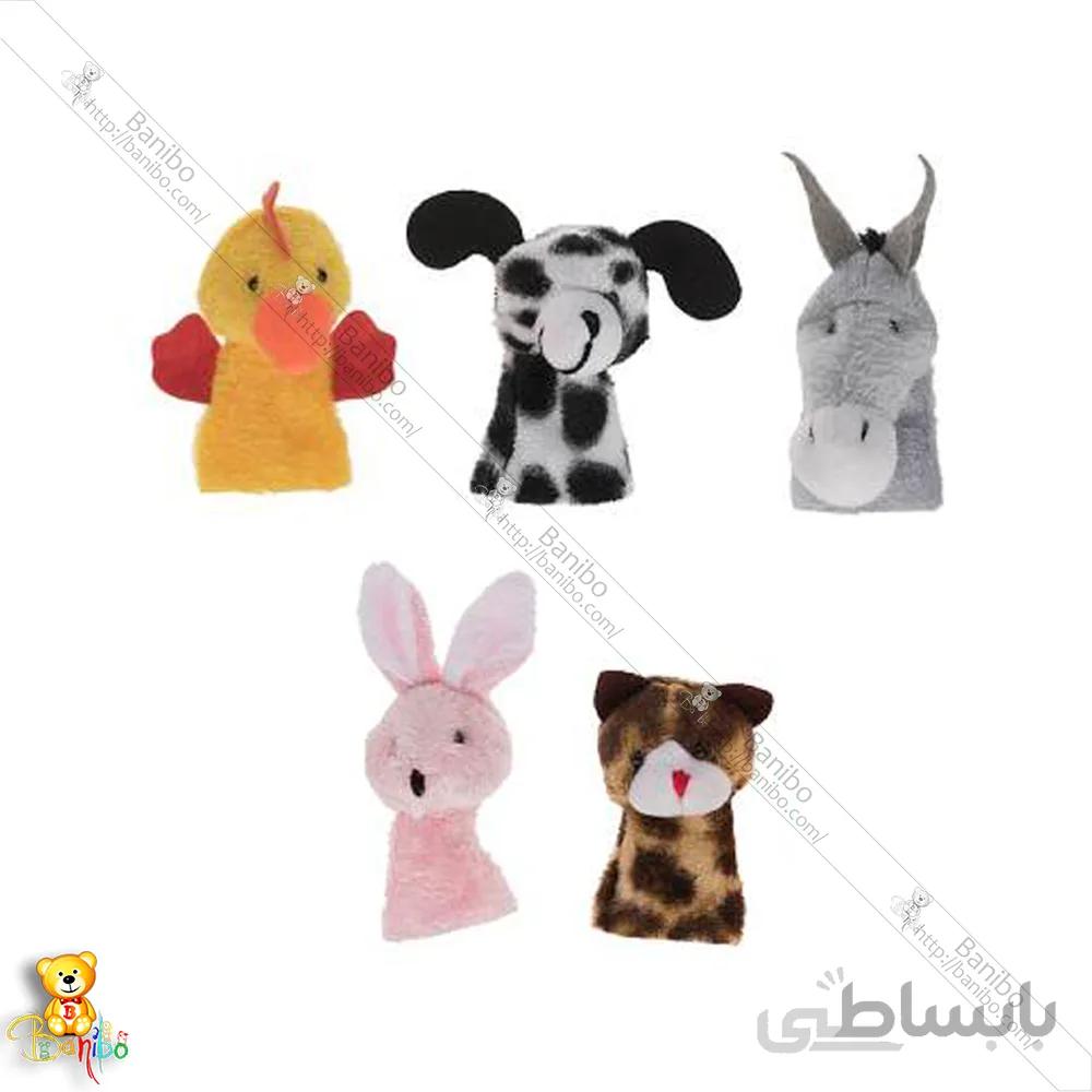عروسک انگشتی شادی رویان مدل حیوانات مزرعه بسته 5 عددی