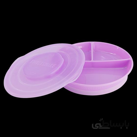 ظرف غذا خوری تقسیم بندی شده درب دار بنفش تویست شیک