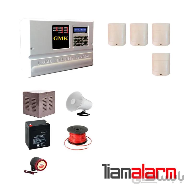 پکیج دزدگیر اماکن با سیم مدل جی ام کا سیم کارتی و تلفنی GM910PR4
