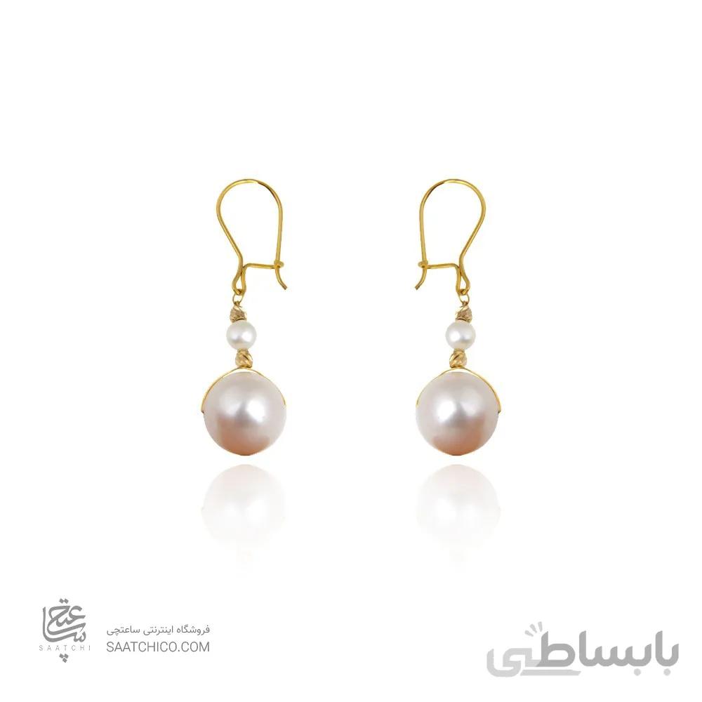 گوشواره طلا دست ساز با مروارید کد XE240