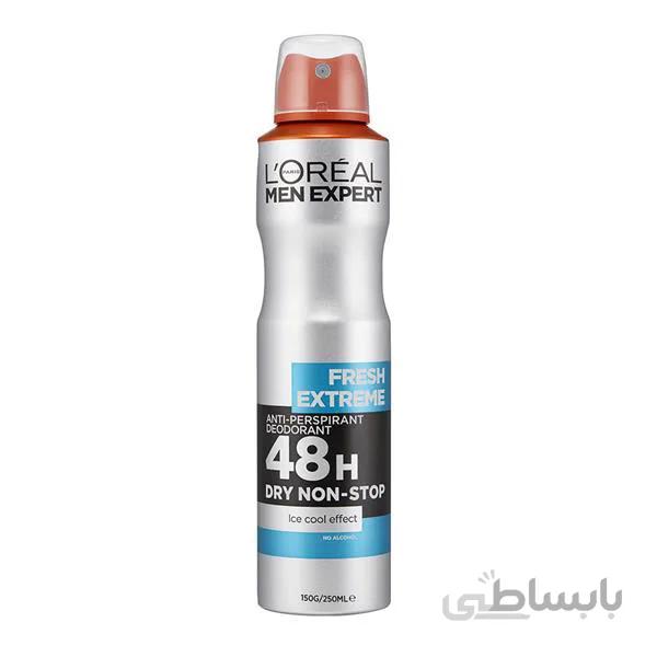 اسپری بدن اورال L oreal fresh extreme deodorant