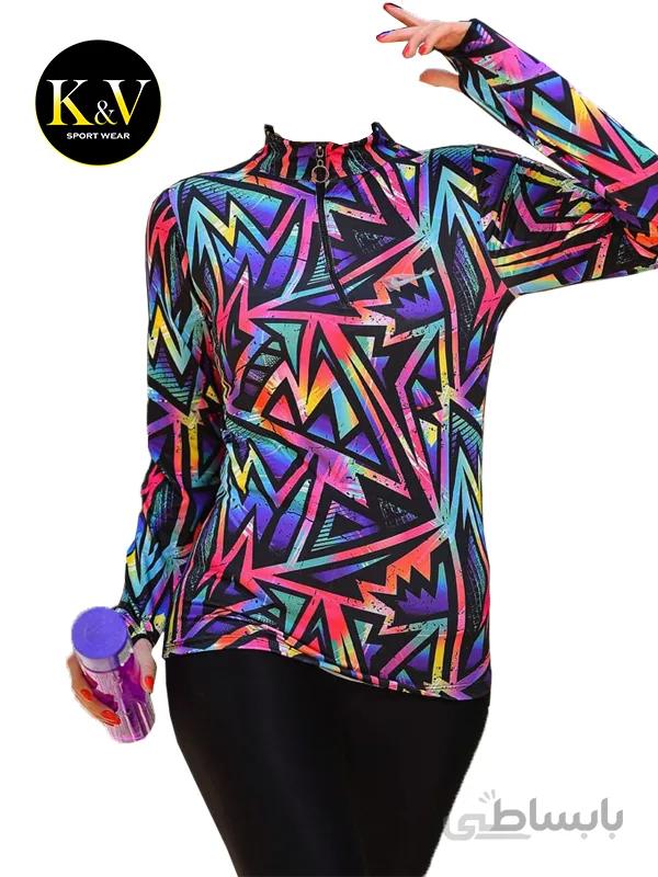 بلوز نیم زیپ فینگردار ورزشی زنانه Nike کد 03 ا Nike Womens Sports Finger Half Zipper Blouse Code 03