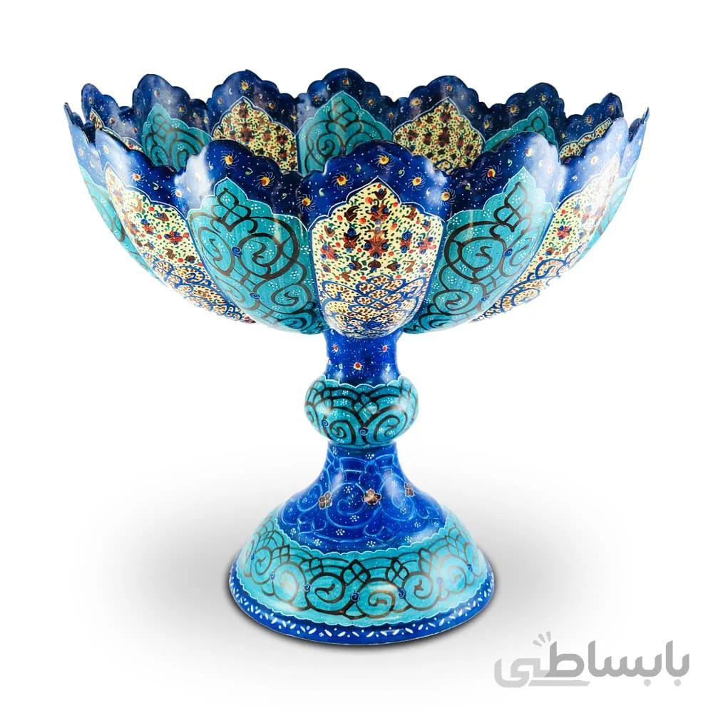کاسه پایه دار میناکاری 30 سانت