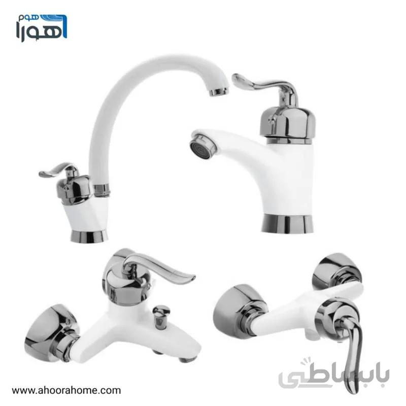 ست شیرآلات مدل شاپرک سفید کروم