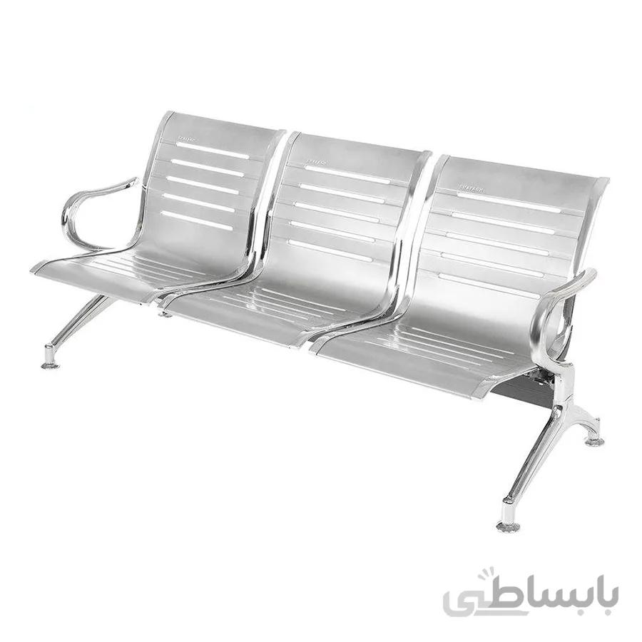 صندلی انتظار سه نفزه فلزی شفق خط دار