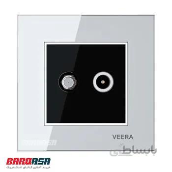 پریز آنتن مرکزی ویرا مدل امگا سفید سفید مشکی