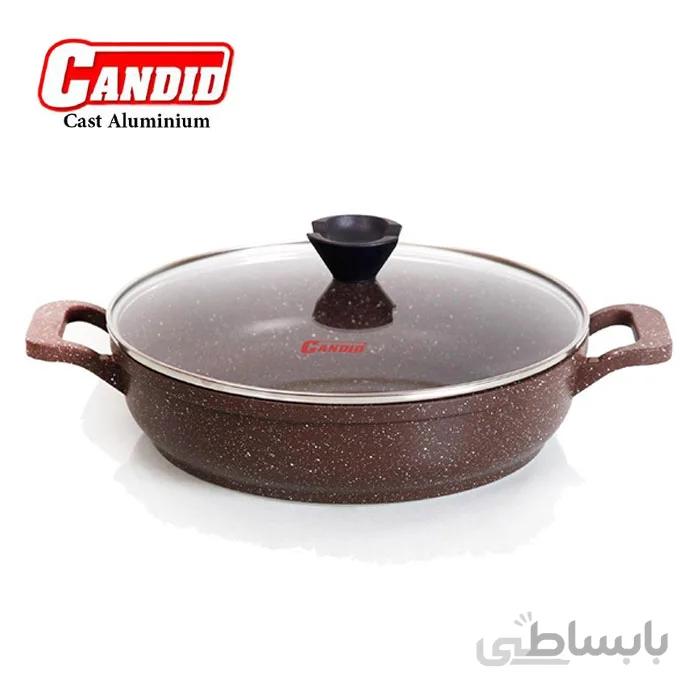 تابه دودسته چدن گرانیت کاندید سایز۲۸ - خاکستری