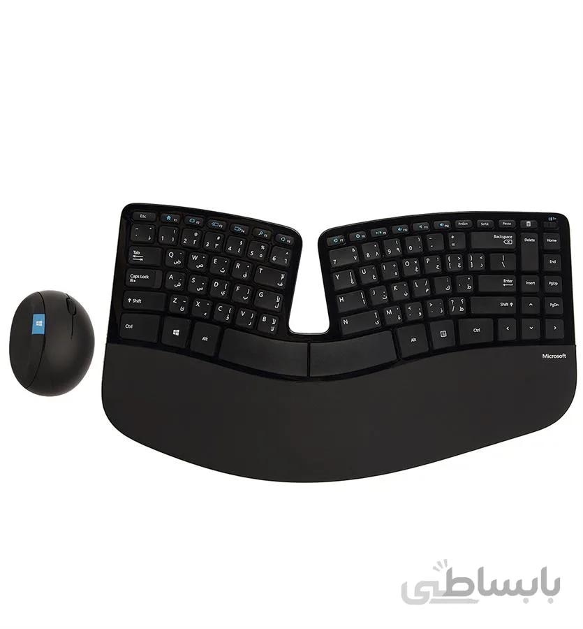 کیبورد و ماوس بی‌سیم مایکروسافت مدل Sculpt Ergonomic Desktop ا Microsoft Sculpt Ergonomic Desktop Wireless Keyboard and Mouse