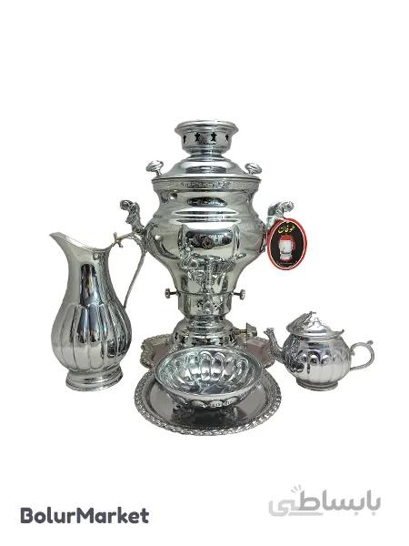 سرویس سماور طوفان ۶ لیتر گل پیچ ساده