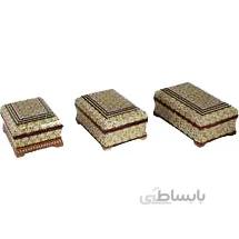 جعبه جواهرات خاتم کاری مجموعه سه عددی کدLN-70