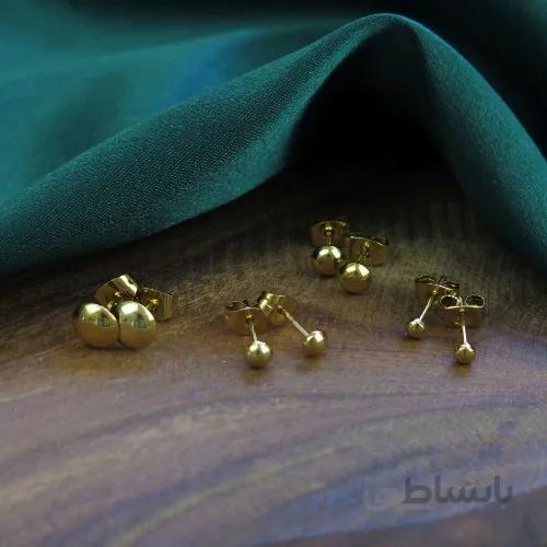 گوشواره میخی نیم دایره طلایی