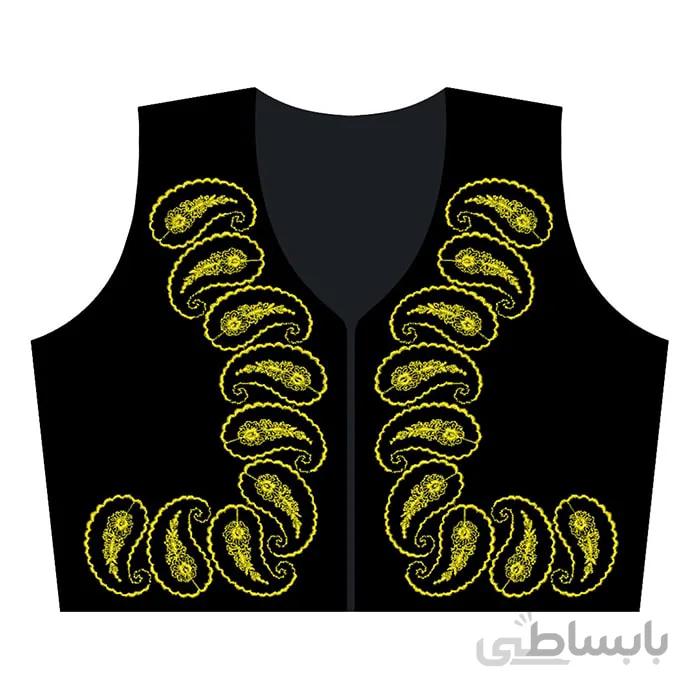 جلیقه مخمل مشکی طرح ترنج