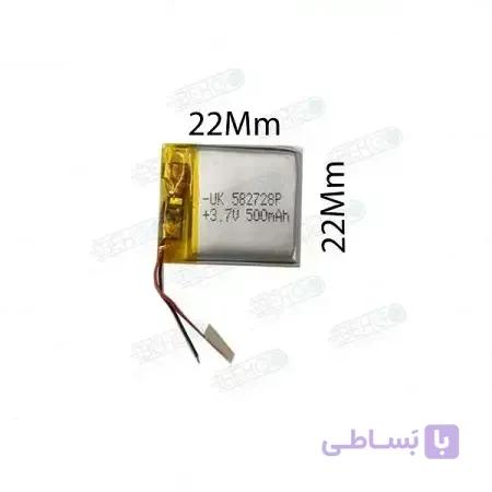 باتری هدفون بلوتوث لیتیومی تک سل 3.7V 500mAh دارای برد محافظ باطری کیفیت بالا 582728P 3.7V 500mah high quality battery
