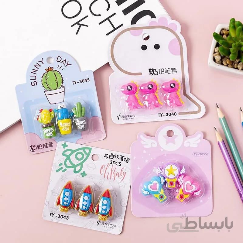 سرمدادی فانتزی سیلیکونی مجموعه 3 عددی cute pencil cap code 92-82 [www.ahwazonline.com]