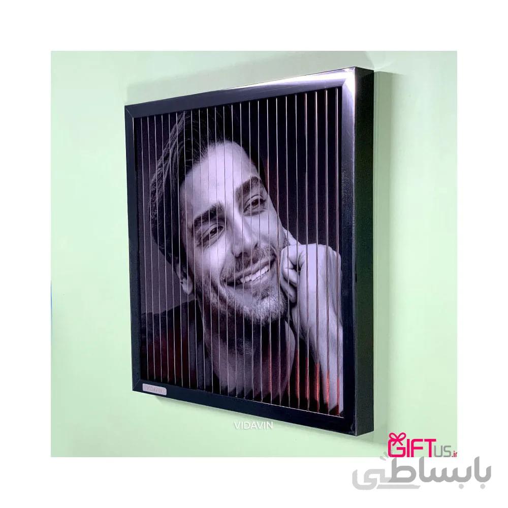 تابلو سه بعدی با عکس دلخواه30*30(قاب مشکی)