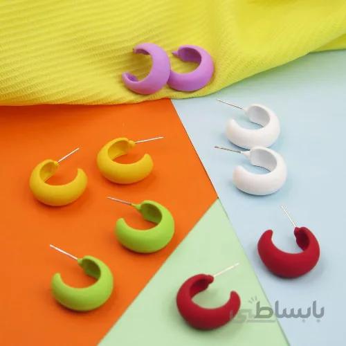 گوشواره رنگی حلقه کوچک