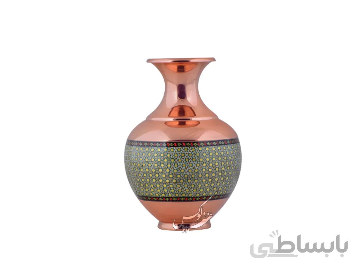 گلدان مس و خاتم مدل بلونی آقاجانی