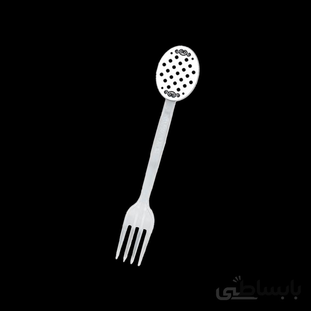 چنگال تم تولد سفید خال مشکی