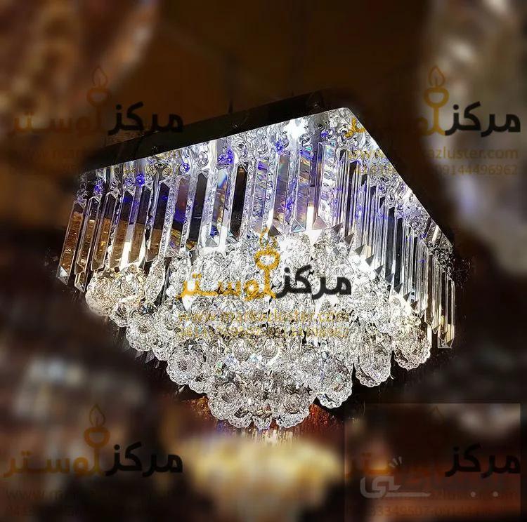 لوستر سقفی مربع سایز 90در90 مدل ترنج