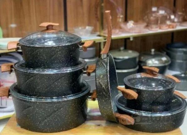 سرویس قابلمه و تابه گرانیتی ۱۱ پارچه مدل ماریا