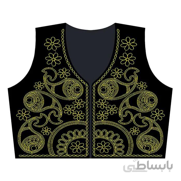 جلیقه مخمل مشکی طرح ماهی