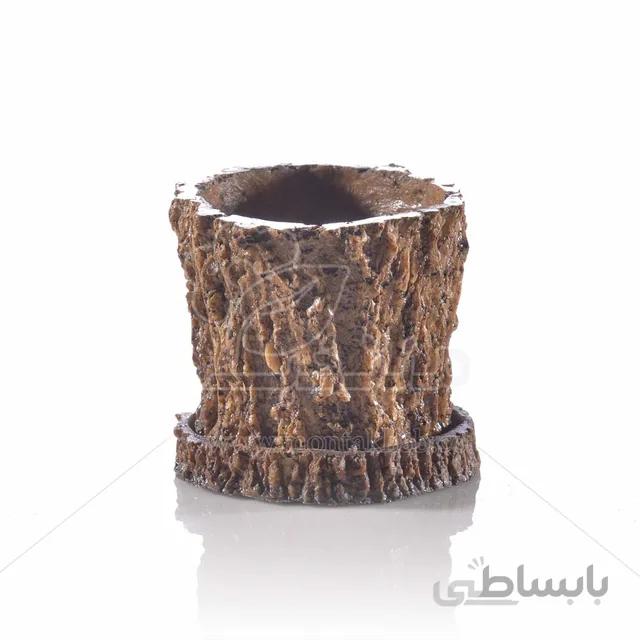 گلدان پلی استر طرح تنه درختی ارتفاع 8 سانتی متر