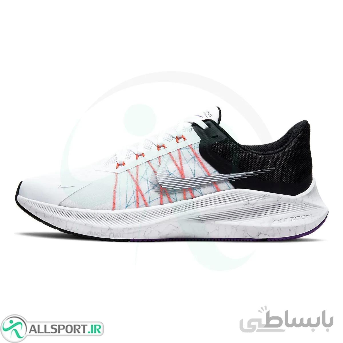 کتانی رانینگ مردانه نایک طرح اصلی Nike Zoom Winflo 8 White Purple