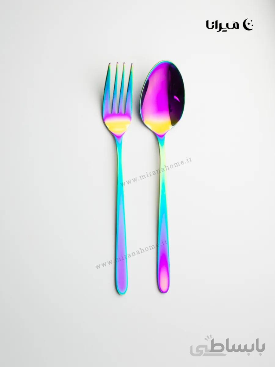 قاشق و چنگال هفت رنگ مدل دونا