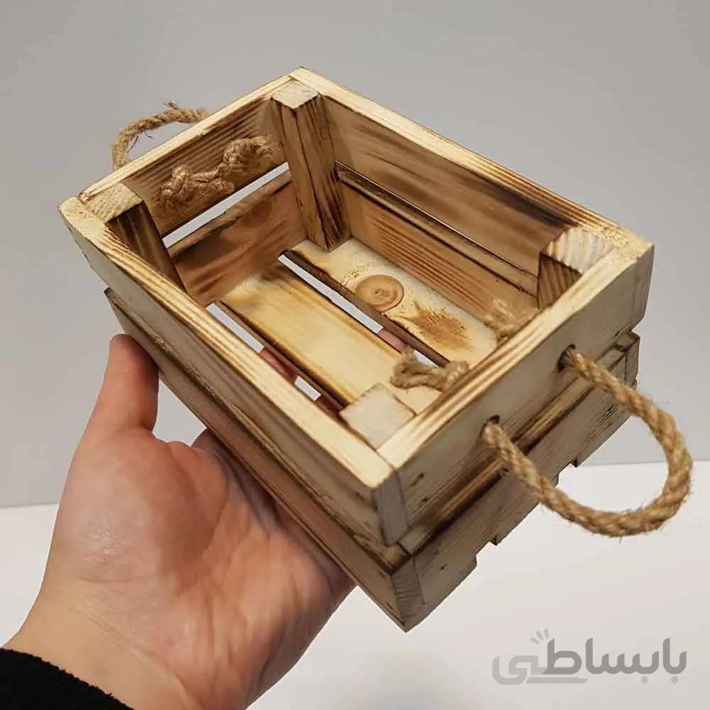 جعبه چوبی مینی رنگ سوخته