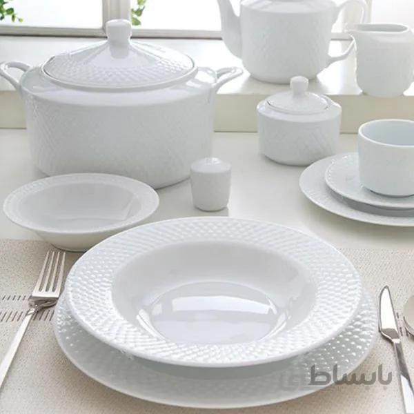 سرویس چینی زرین 102پارچه سفید