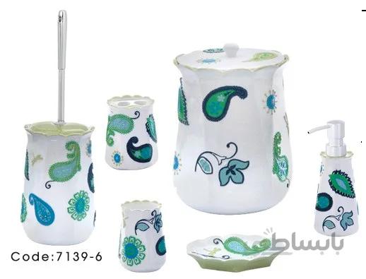 اکسسوری حمام و دستشویی 6 پارچه کنتراست مدل 7139