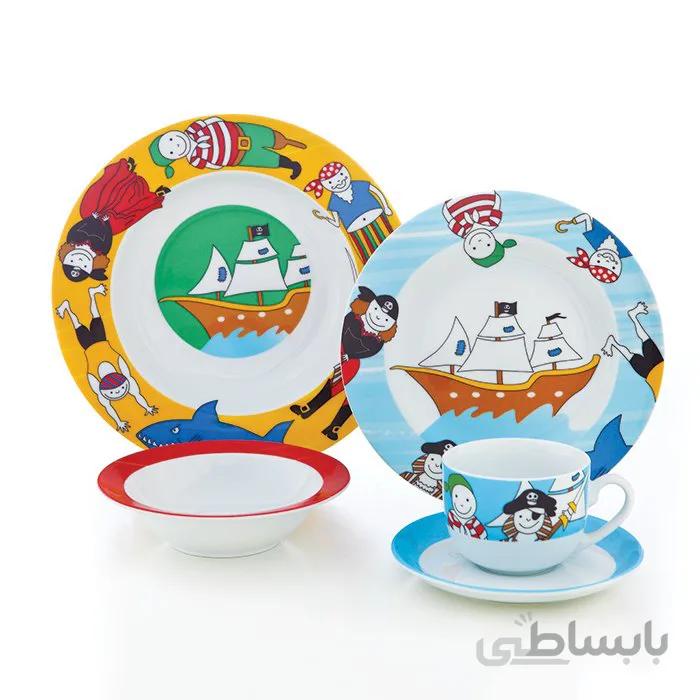 سرویس چینی زرین 1 نفره کودک پایرت (5 پارچه) ا Zarin Iran ItaliaF Pirat 5 Pieces Porcelain Kid Dinnerware Set