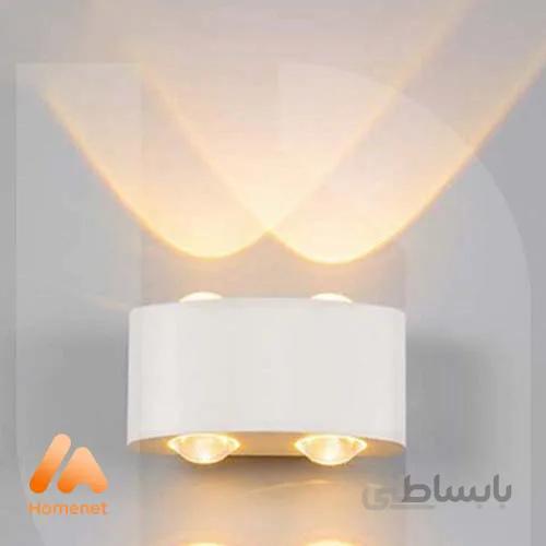 چراغ دیواری فضای ازاد دوطرفه بدنه کرم 12 وات برند edc